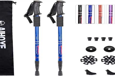 Aihoye Hiking Trekking Poles, 2 Pack Collapsible,Lightweight, Anti Shock, Hiking or Walking Sticks