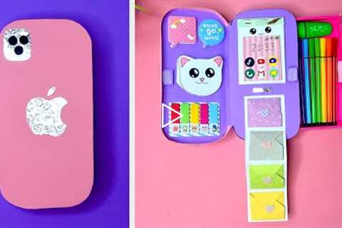 how to make а pencil box form  cardboard // diy Iphone 12 Pro Max Notebook Organizer