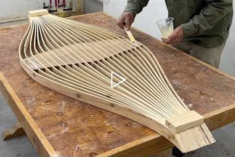 Amazing Woodworking Art Incredible - Build A Coffee Table With Soft Curved Strips Of Wood