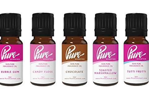 Sweets Fragrance Oil Pack Five 10ml Bottles Bubble Gum, Candy Floss, Chocolate, Toasted Marshmallow,..