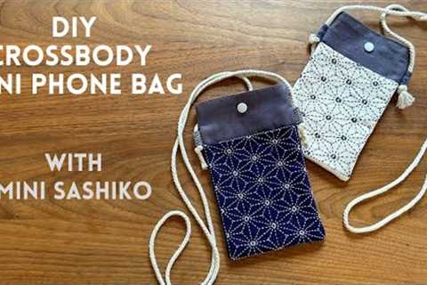 How to sew a crossbody mini phone bag - DIY tutorial - The Asanoha Sashiko mini phone bag Part 3