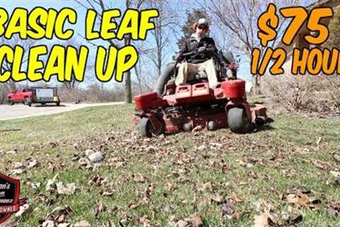 How To Do A Residential Spring Clean Up - $75 in 1/2 Hour, Basic Leaf Clean Up, Bagging Leaves!