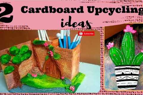 Cardboard Upcycling Home Decor ideas/ Home Decor Ideas/ Paper Clay Projects/ Creative Art and  Craft