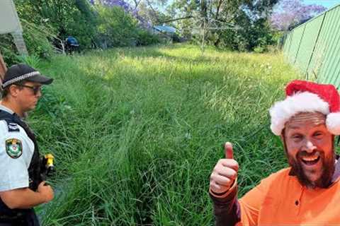 I Thought The POLICE Were Going To Arrest SANTA CLAUS For Mowing A CRAZY OVERGROWN Lawn