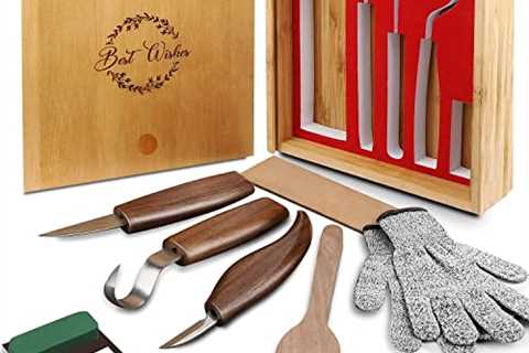 Wood Carving Tools Set, 11 in 1 Wood Carving Kit with Carving Hook Knife, Wood Whittling Knife,..