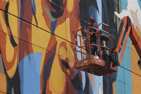 What materials are used to create murals and graffiti in harris county?