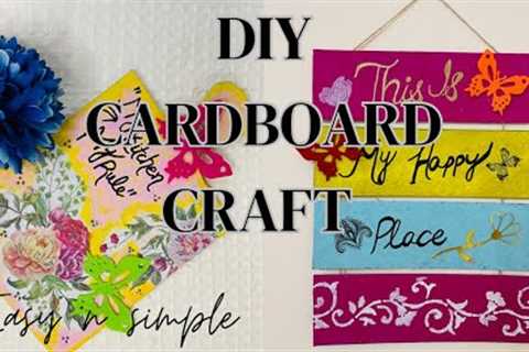 Diy cardboard craft ideas || easy n simple wall decor || recycling cardboard.