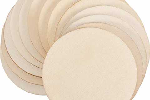 Boao 100 Packs 2 Inch Round Disc Unfinished Wood Circle Wood Pieces Wooden Cutouts Ornaments for..