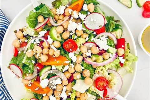 Greek Salad with Marinated Chickpeas