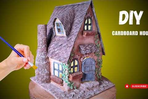 DIY miniature cardboard house | Cardboard craft idea DIY  @DIYAtelier Cotswold Cottage