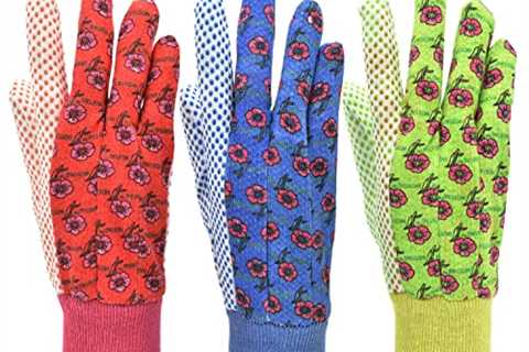 Soft Jersey Garden Gloves - 3-Pairs, Green/Red/Blue