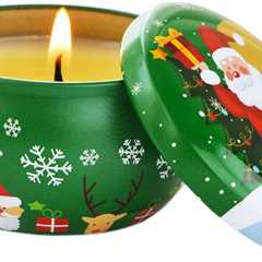CUTeFiorino Wooden Candle Holder Set - Rechargeable Green Soy Scented Candles & Electric Tea..