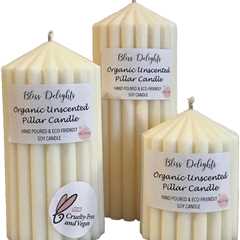 Bliss Delights Organic Soy Pillar Candles | Eco-Friendly, Vegan & Cruelty-Free Candle Set