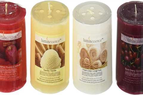 Luminessence™ Assorted Scented Pillar Candles - Long Lasting Aroma | Vanilla, Black Cherry, Apple..