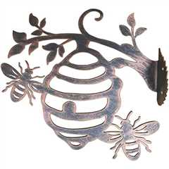 Rusty Metal Bee Hive Wall Art for Gardens